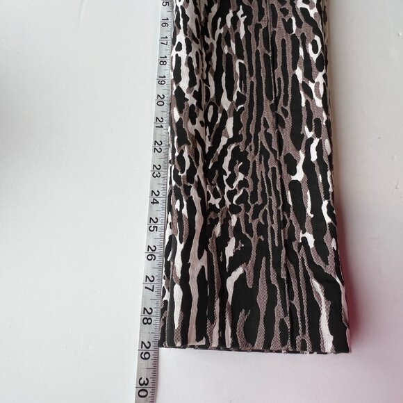 St. John Animal Print Stretch Slim Fit Ankle Pants Black / Beige Womens Size 2 - Picture 7 of 12